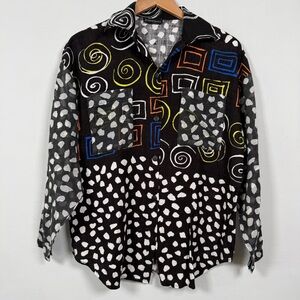 Necessary Objects Vintage Multicolor Geometric Pattern Shirt, Great Condition!